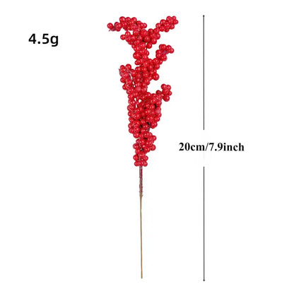 15 Pack Realistic Berry Branches Red Plastic Berries Artificial